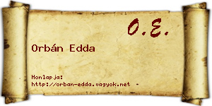 Orbán Edda névjegykártya